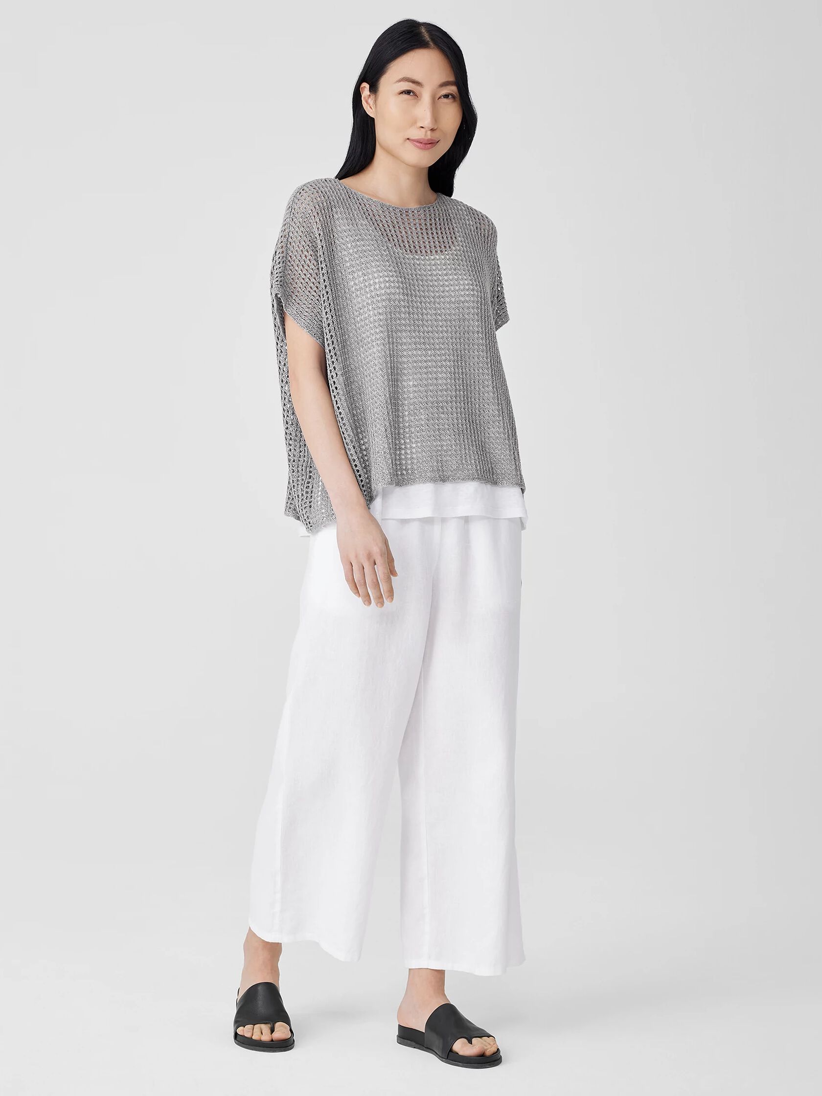 Organic Linen Délavé Bateau Neck Top