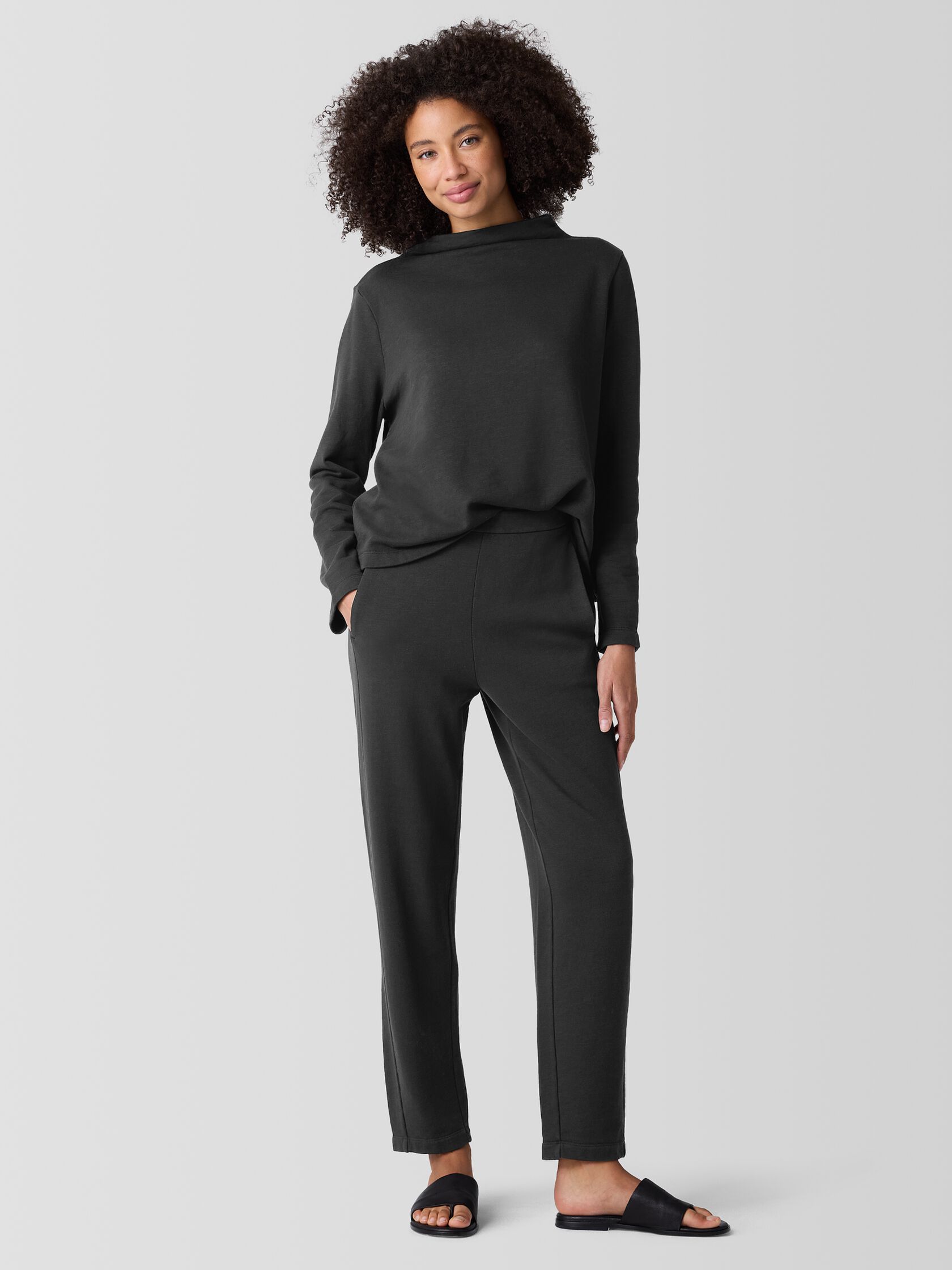 Garment-Dyed Terry Slouchy Pant
