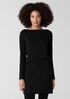 Fine Stretch Jersey Knit Bateau Neck Top