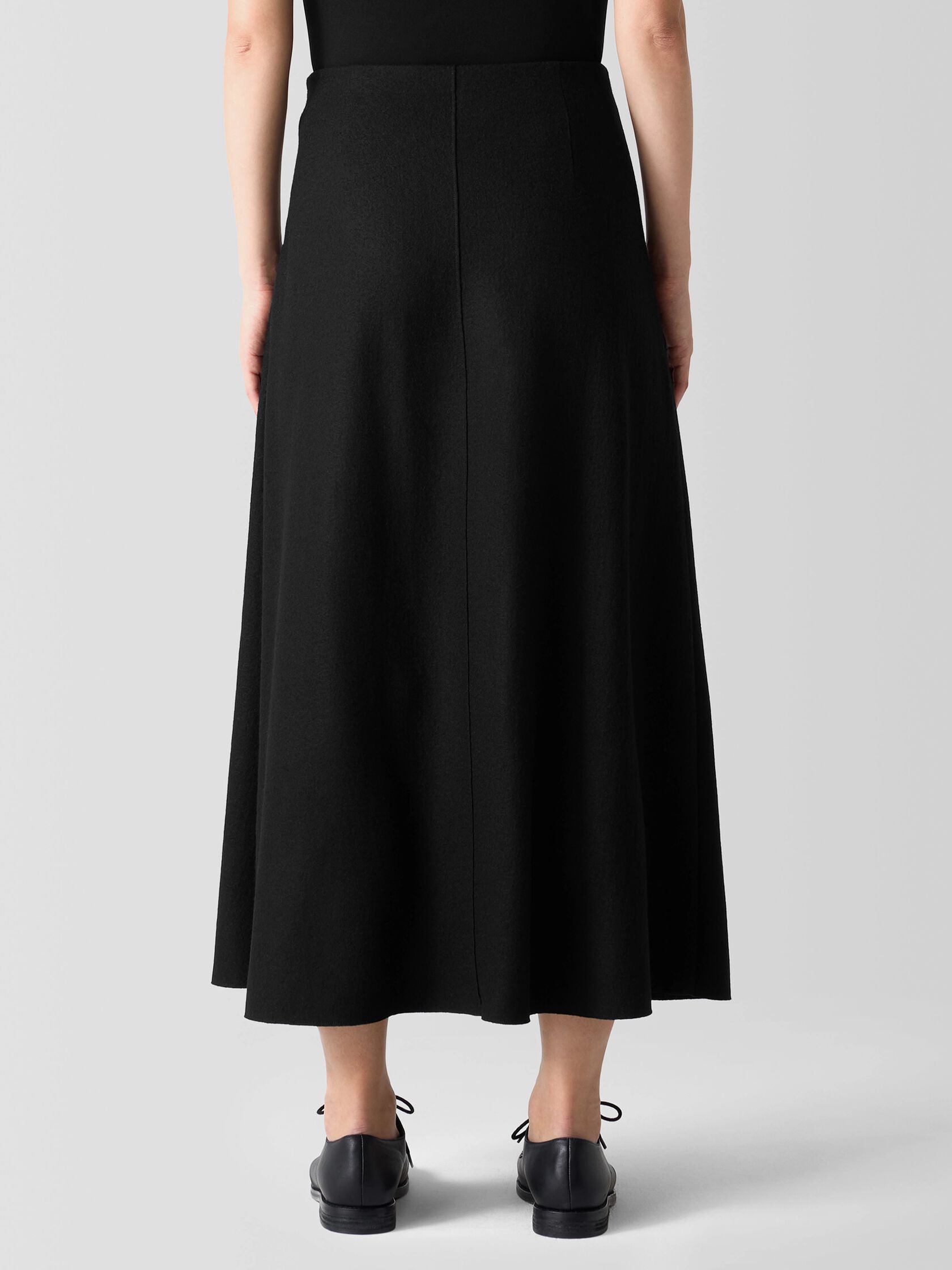 Felted Wool Jersey A-Line Skirt in Regenerative Wool