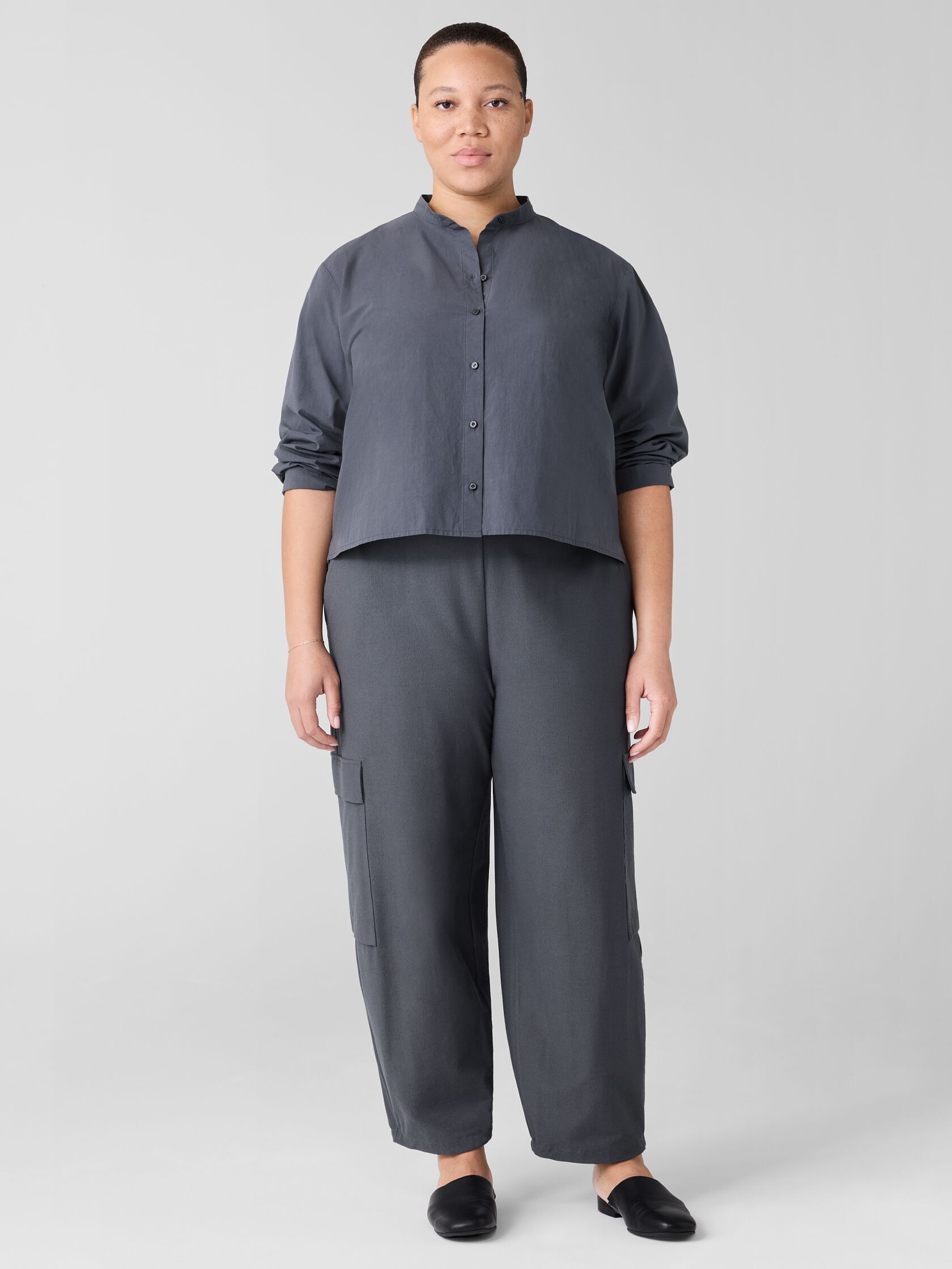 Washable Stretch Crepe Cargo Pant