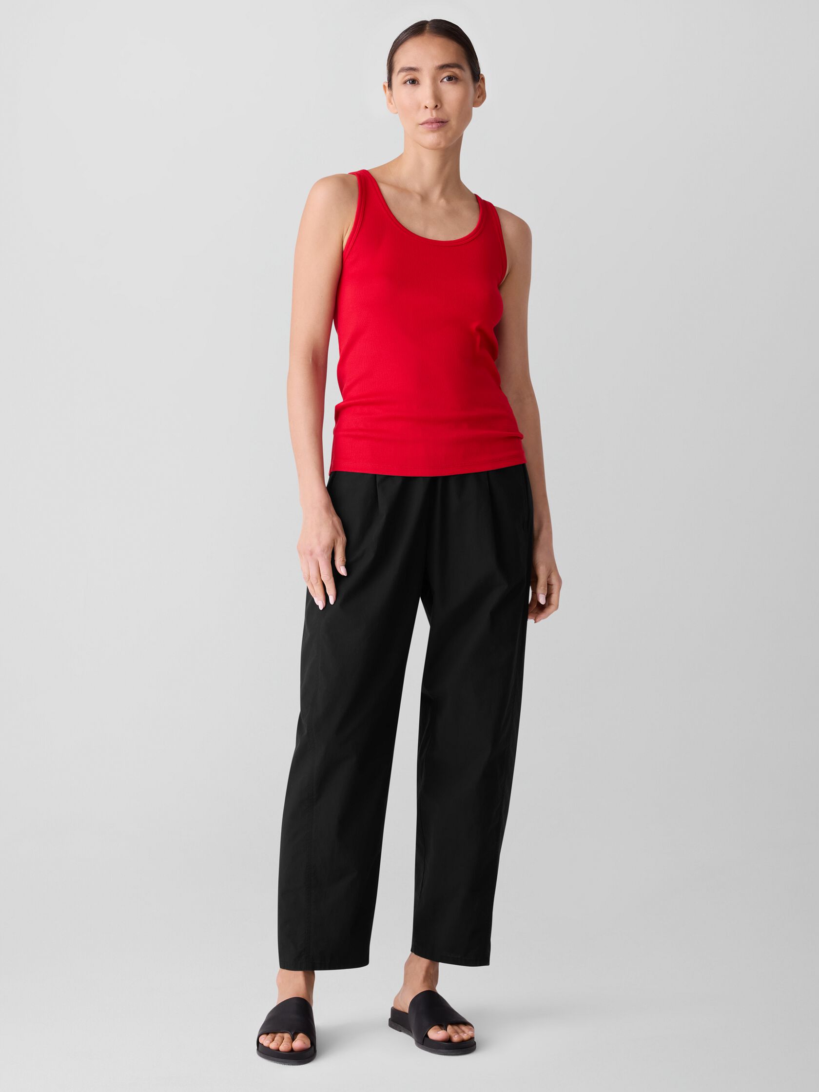 Organic Cotton Stretch Rib Scoop Neck Tank
