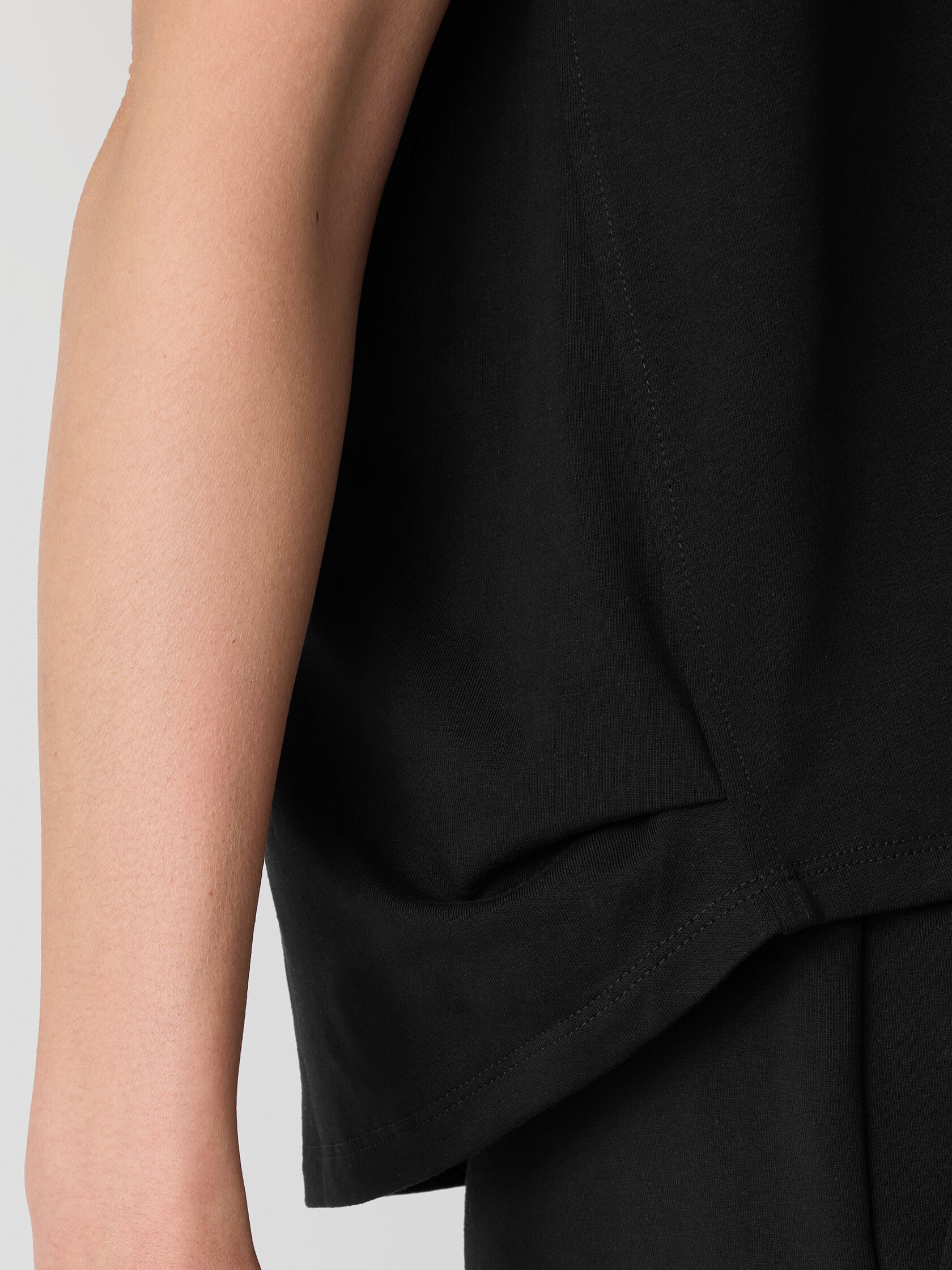 Pima Cotton Stretch Jersey Pleated Box-Top