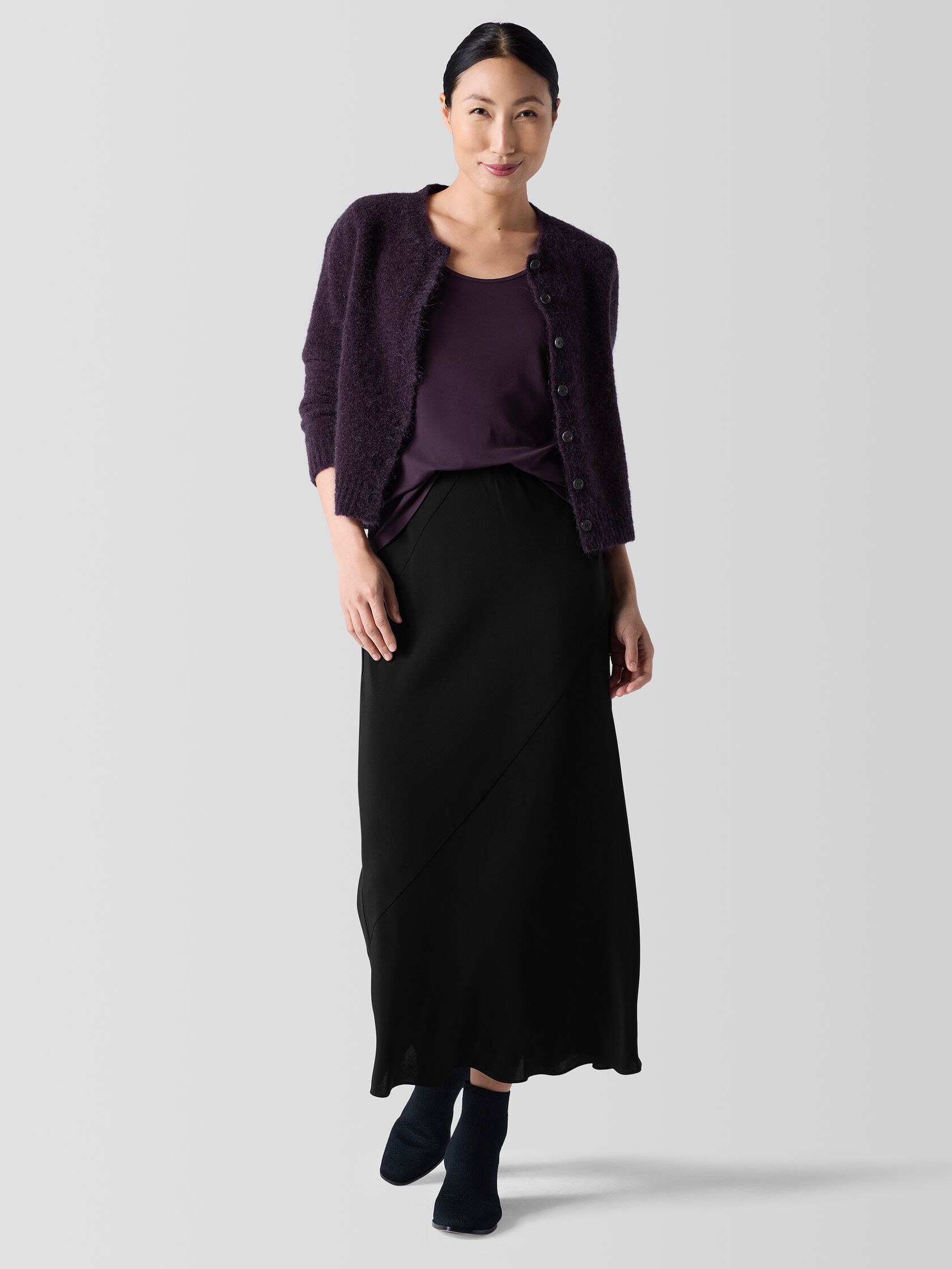 Stretch Silk Jersey Scoop Neck Tank