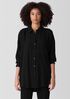 Silk Georgette Crepe Classic Collar Long Shirt