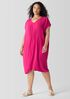 Silk Georgette Crepe V-Neck Dress