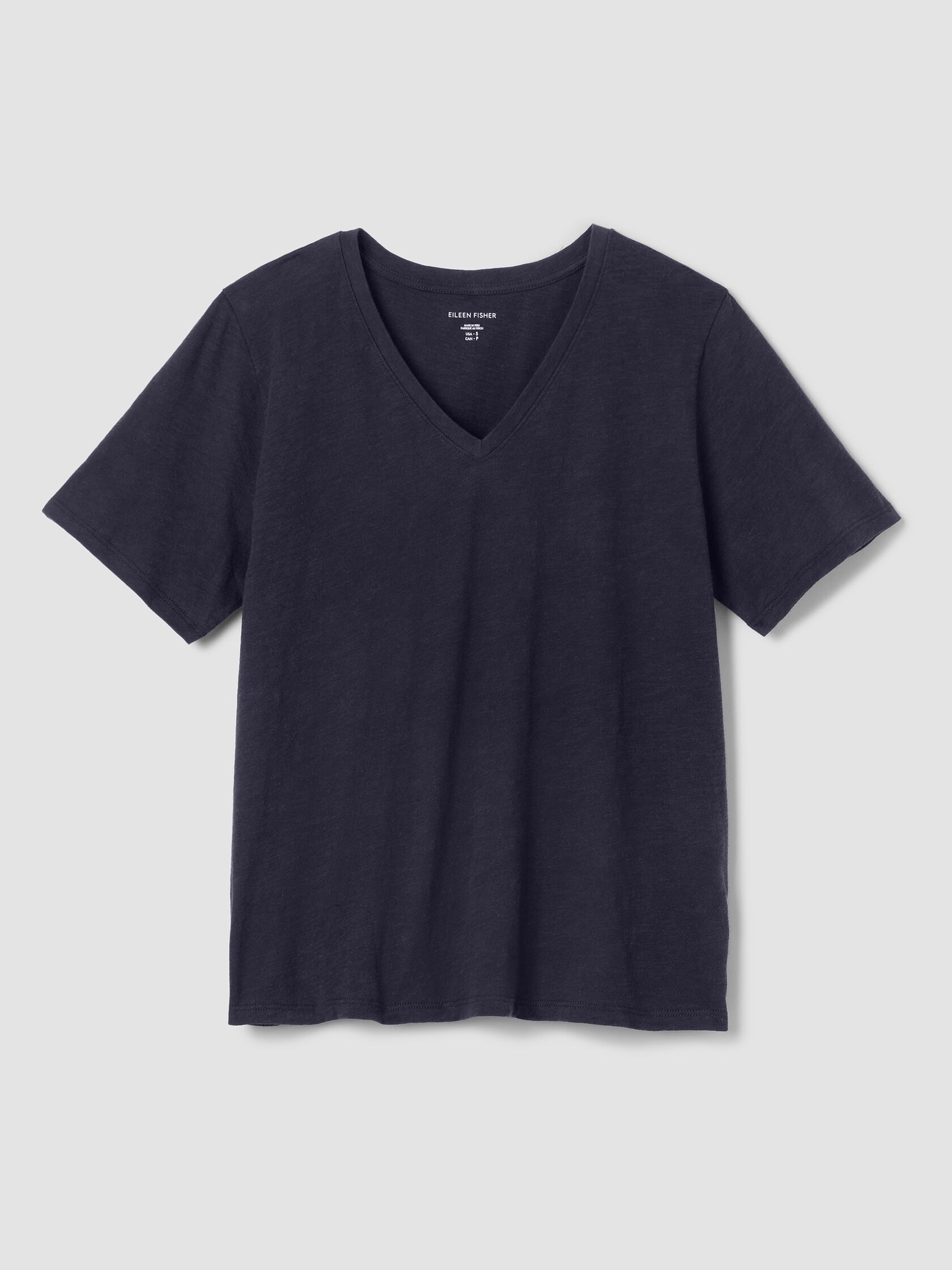 Organic Cotton Slubby Jersey V-Neck Tee