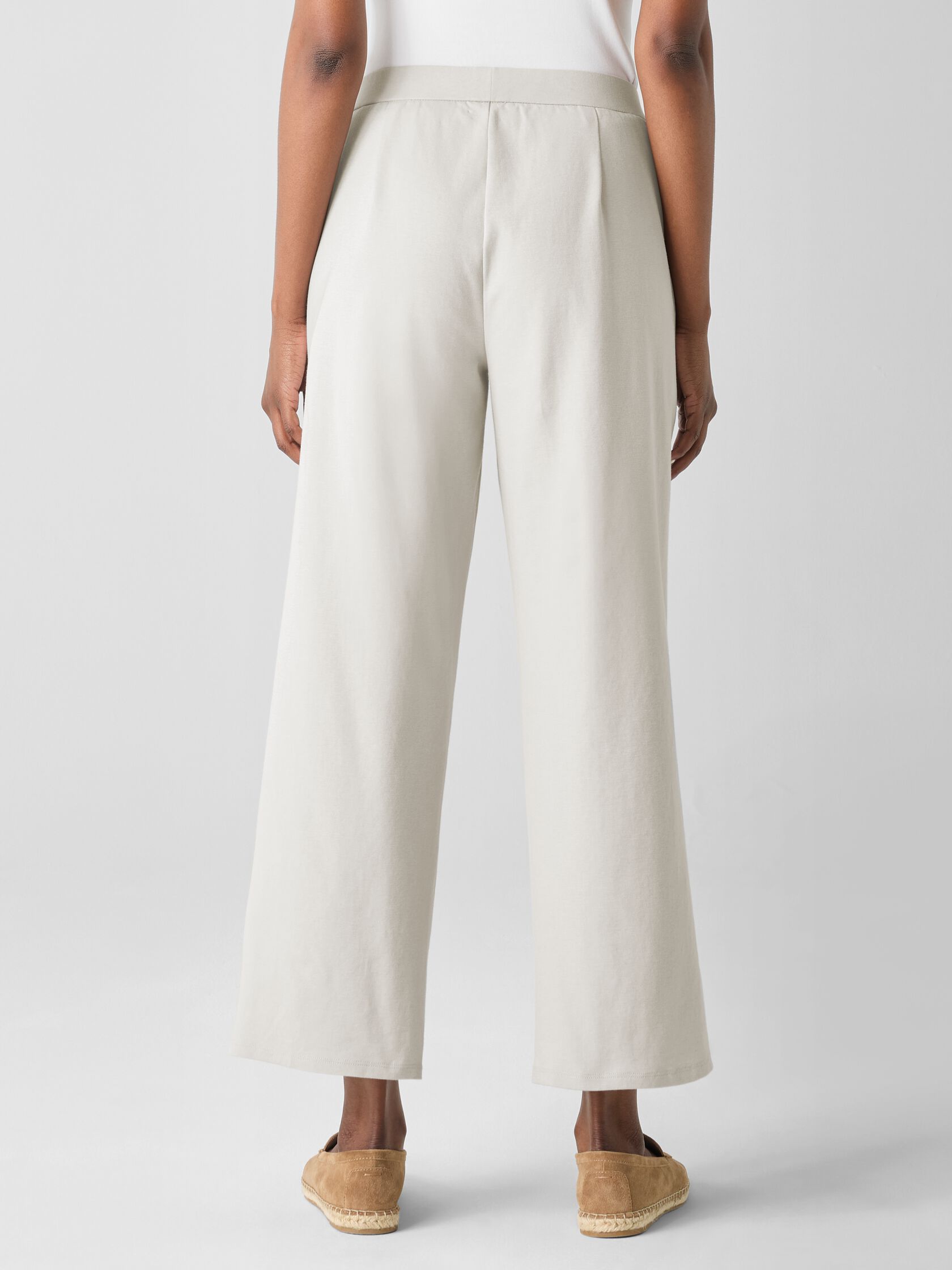 Cotton Blend Ponte Wide-Leg Pant