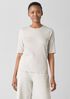 Crinkled Jersey Crew Neck Top