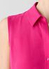 Silk Georgette Crepe Classic Collar Sleeveless Shirt