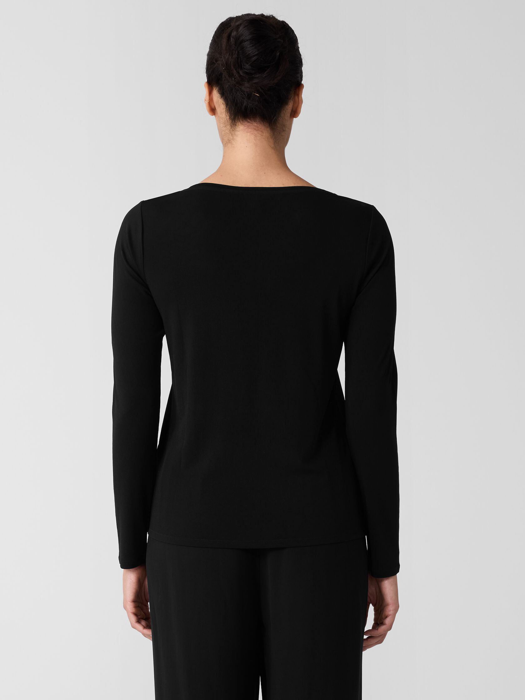 Stretch Silk Jersey Scoop Neck Top