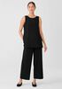 Silk Georgette Crepe Ballet Neck Tank