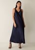 Textured Satin V-Neck Dress