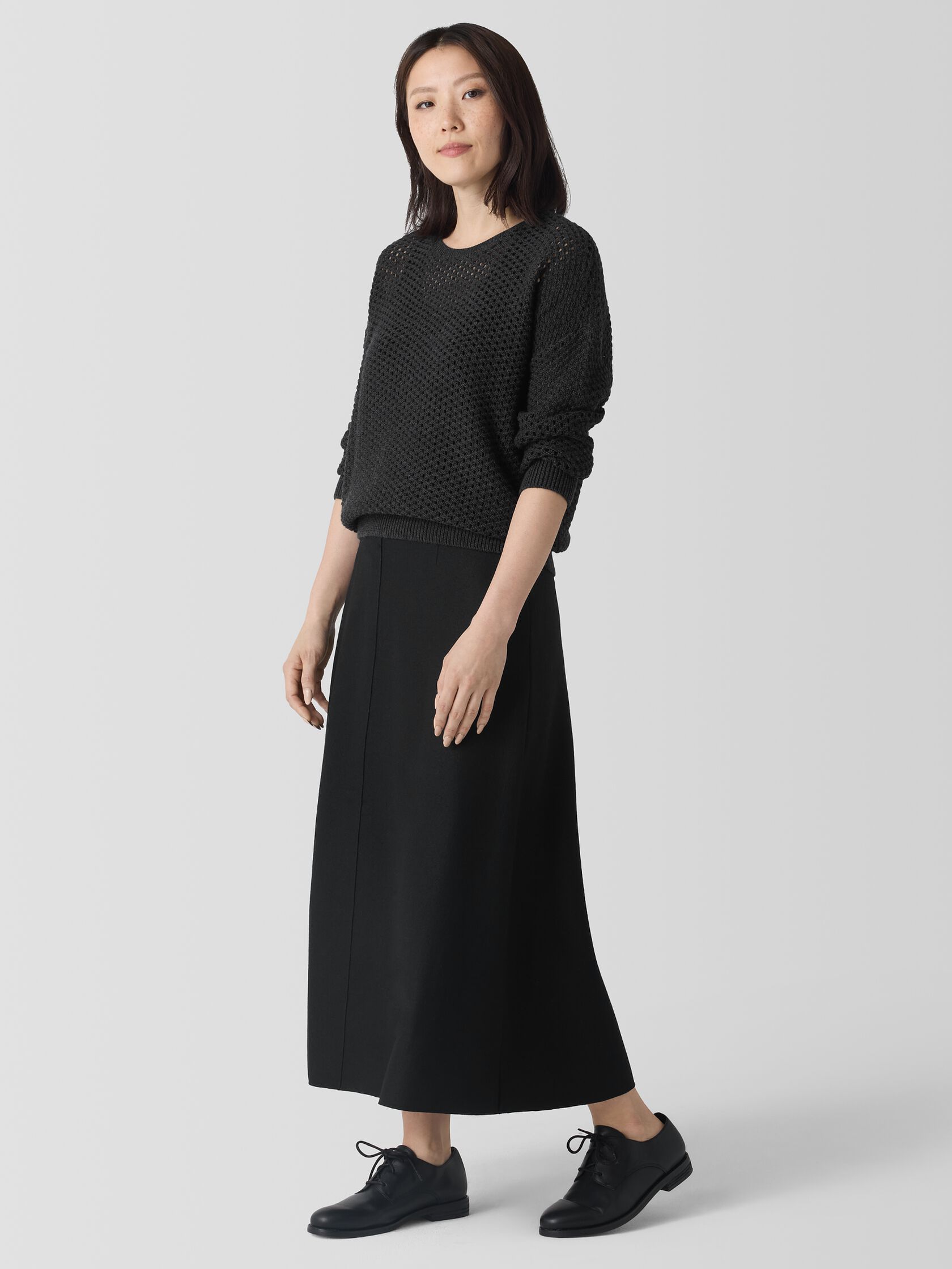 Felted Wool Jersey A-Line Skirt in Regenerative Wool