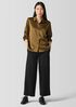Stretch Silk Charmeuse Classic Collar Shirt