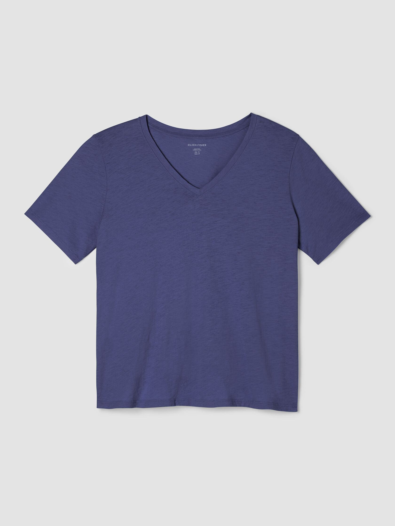 Organic Cotton Slubby Jersey V-Neck Tee