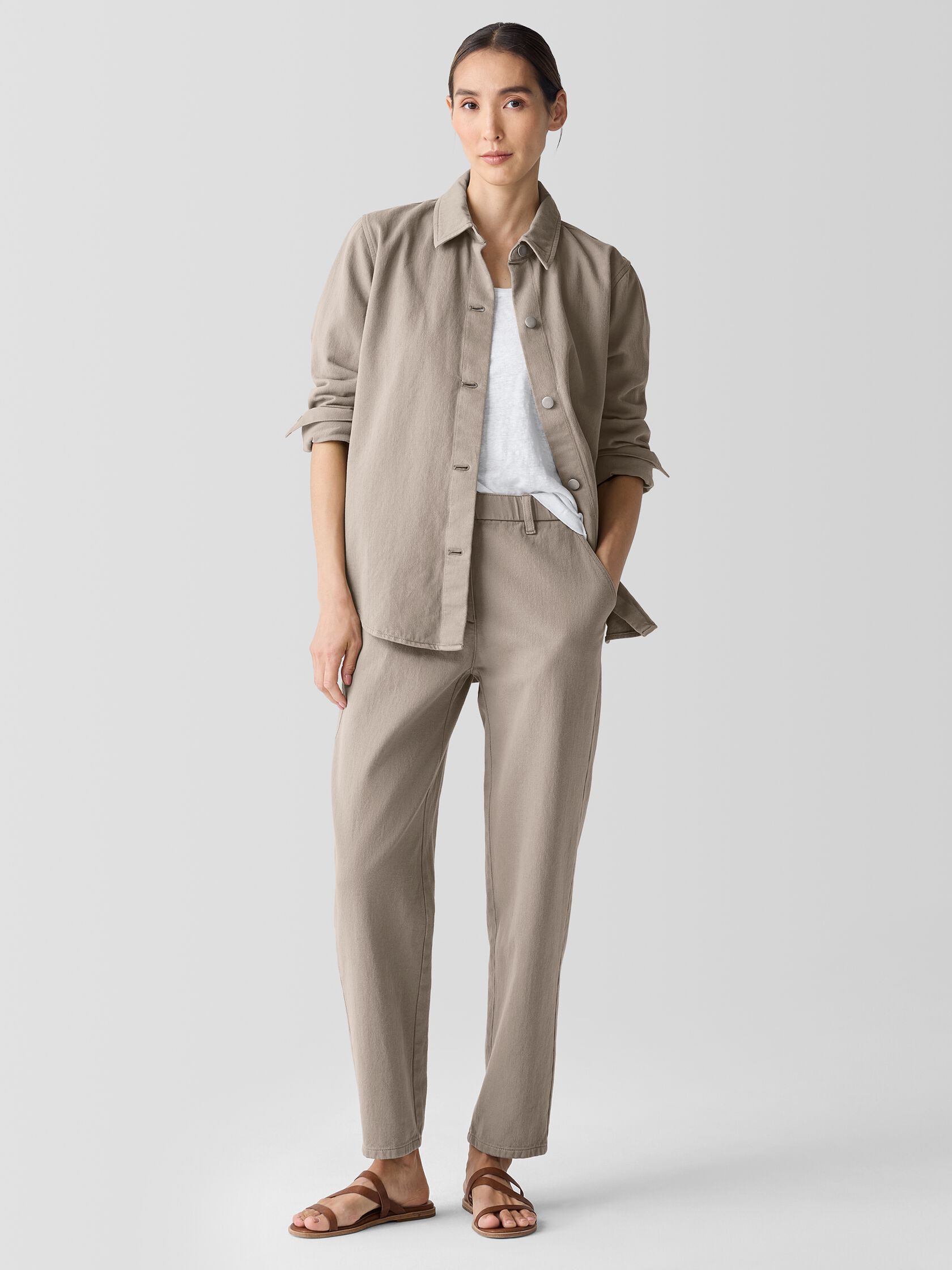 Garment-Dyed Utility Organic Cotton Shirt Jacket