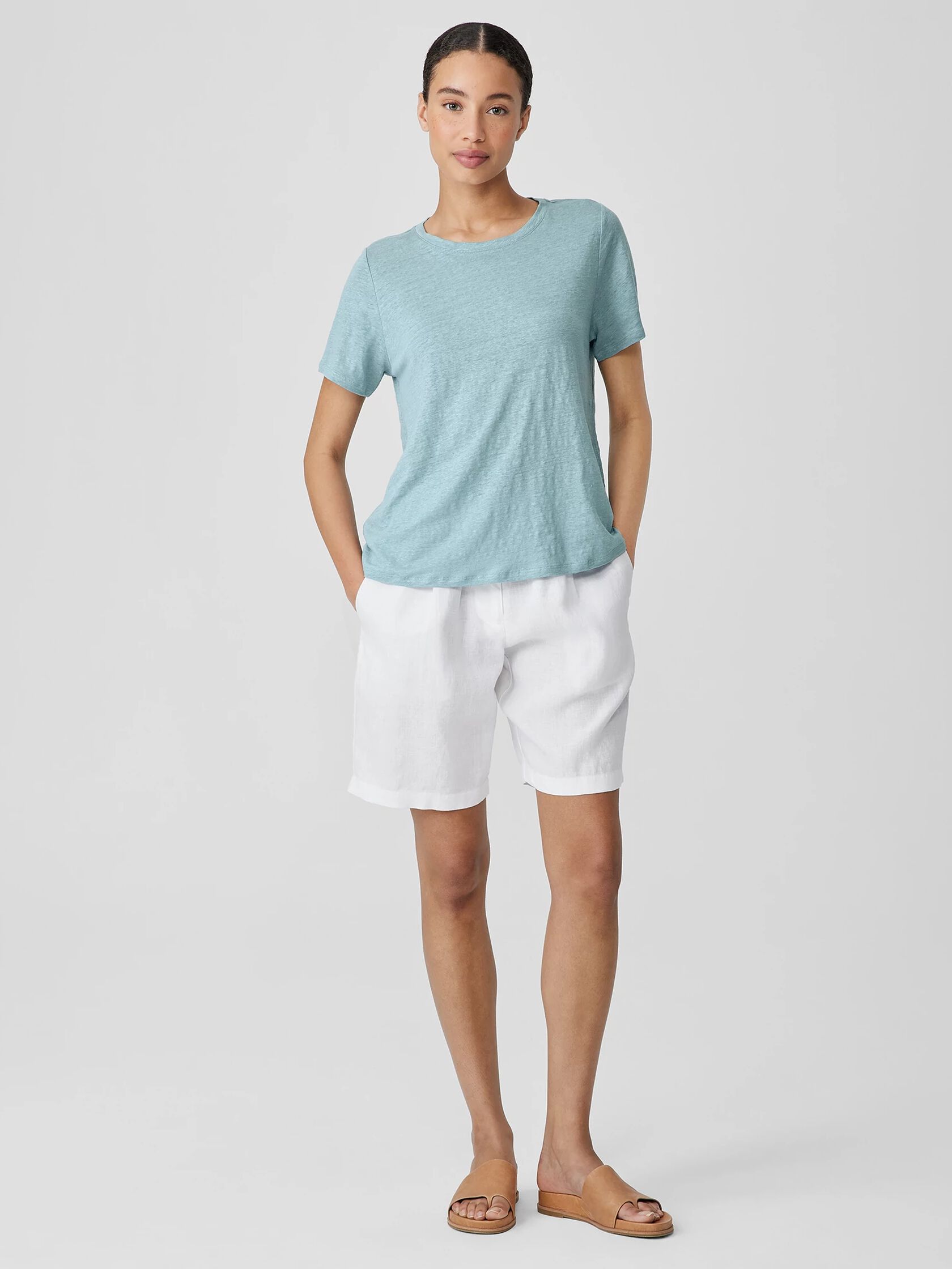 Organic Linen Jersey Crew Neck Tee