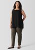 Silk Georgette Crepe Ballet Neck Long Tank