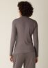 Sheer Cotton Blend Knit Turtleneck Top