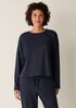 Cozy Brushed Terry Hug Round Neck Box-Top