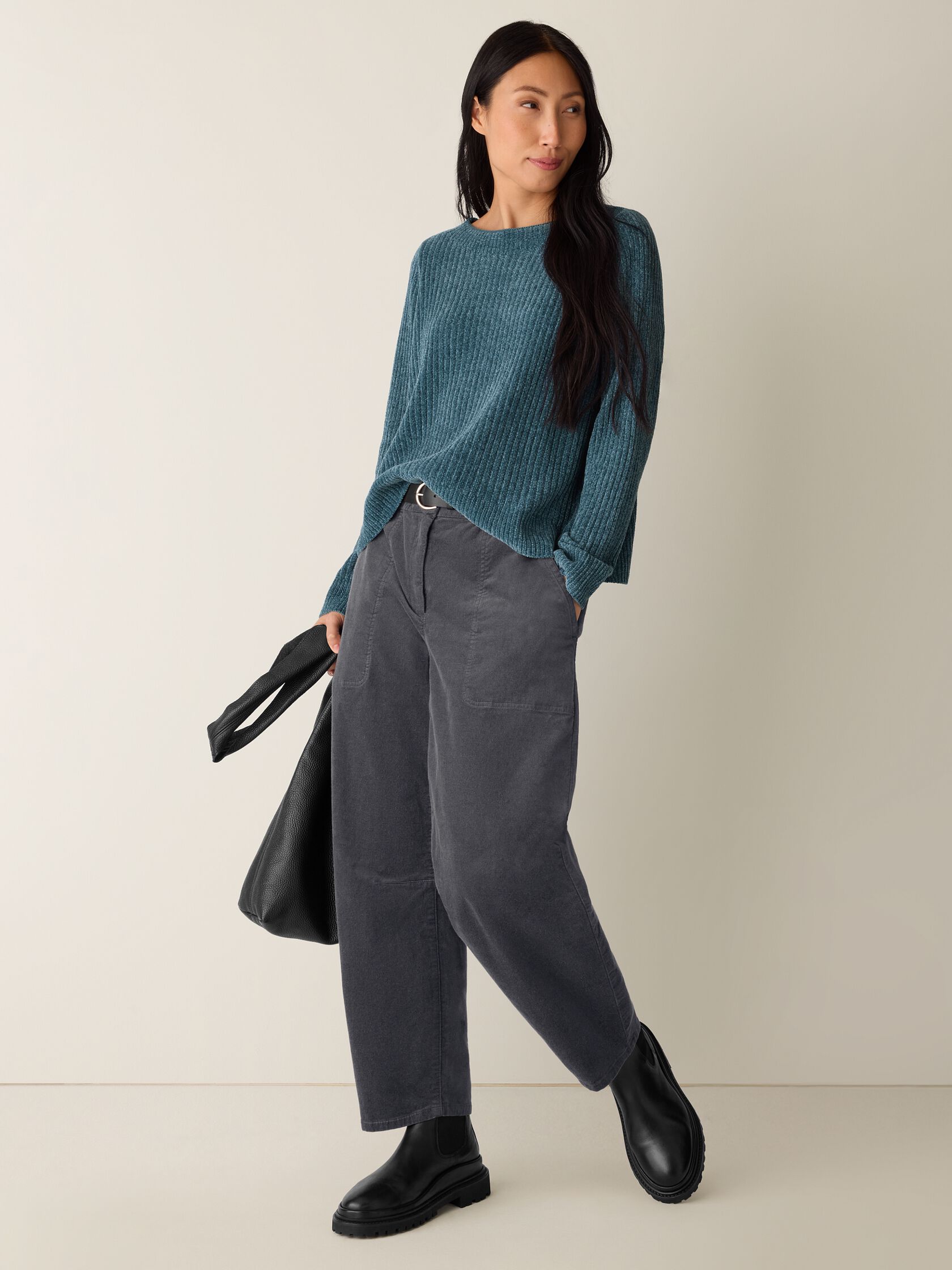 Chenille Blend Crew Neck Top
