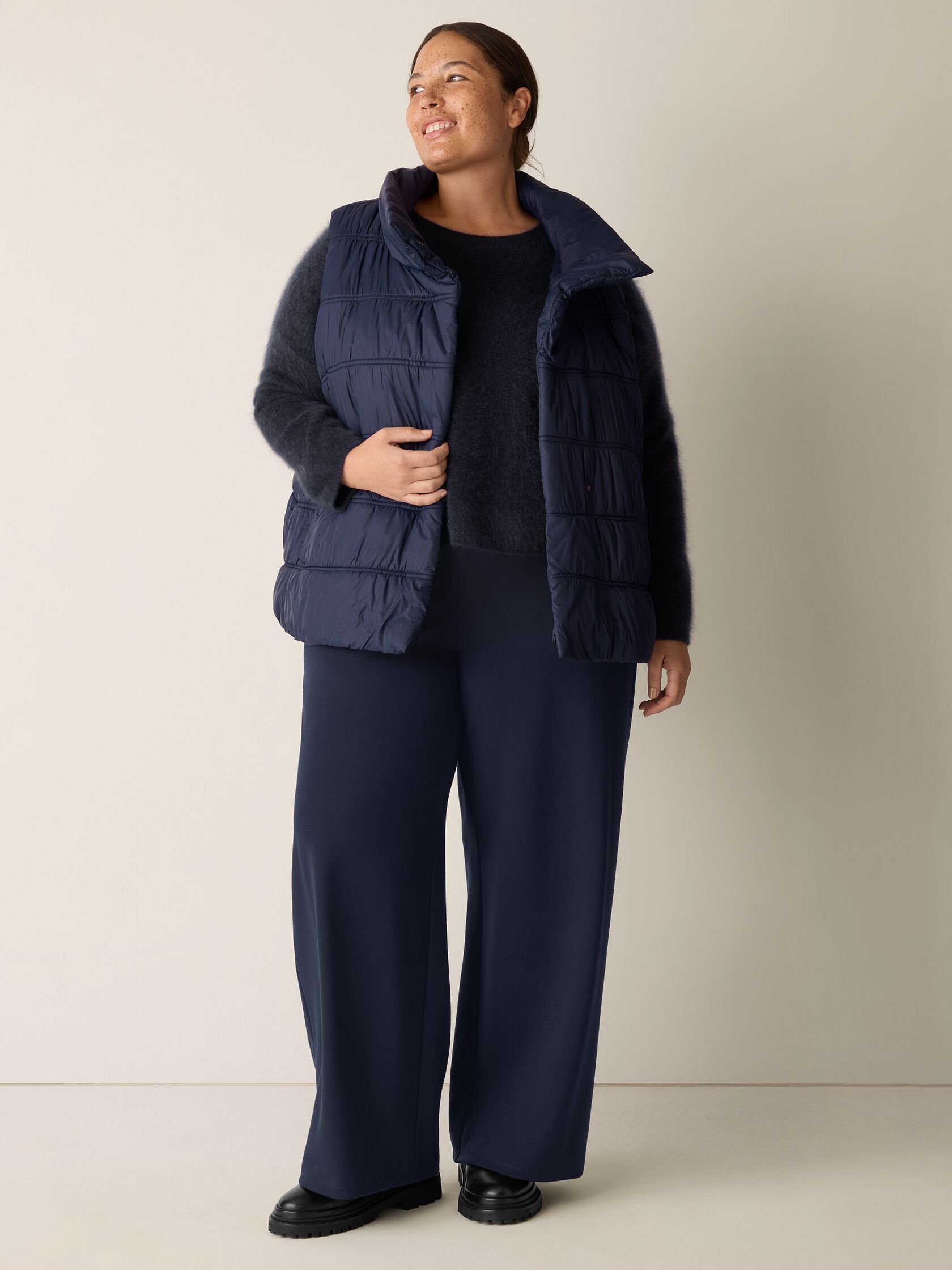 Eggshell Recycled Nylon Ruched Vest