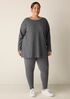 Striped Cozy Brushed Terry Long Box-Top