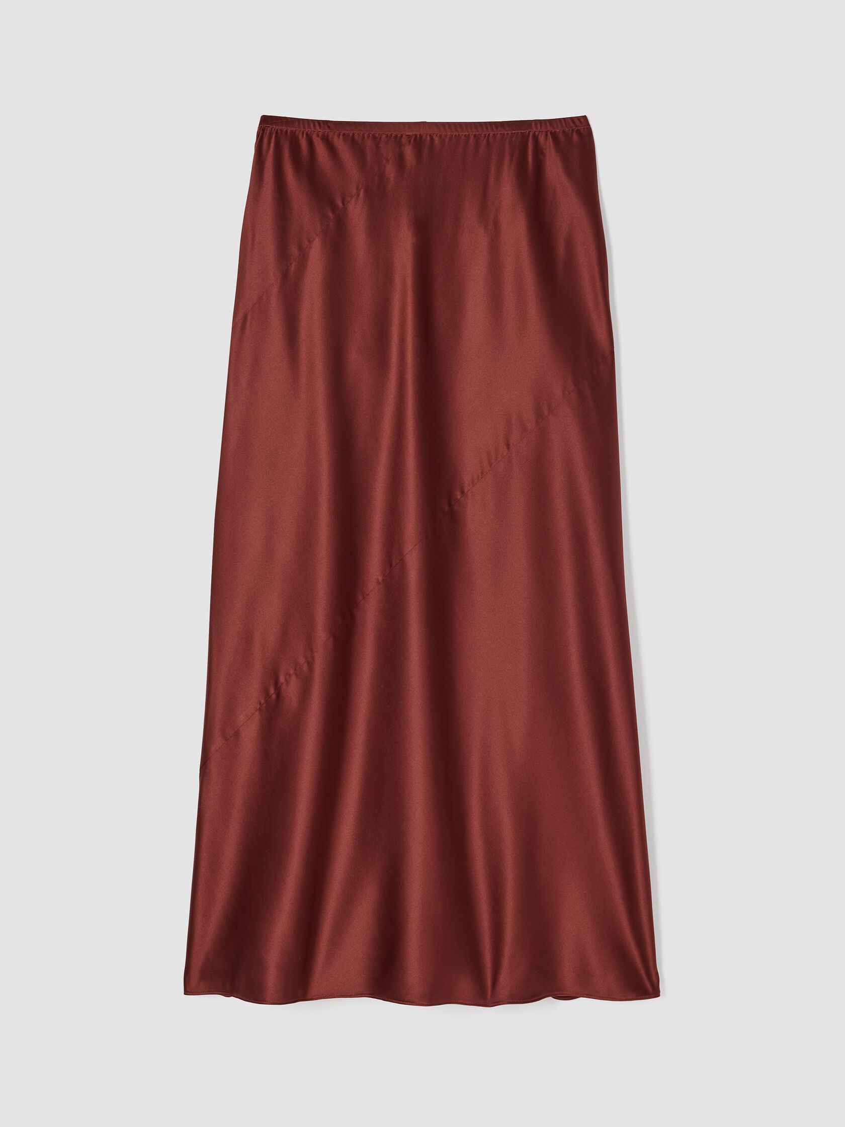Stretch Silk Charmeuse Bias Skirt