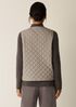Eggshell Recycled Nylon Quilted V-Neck Vest