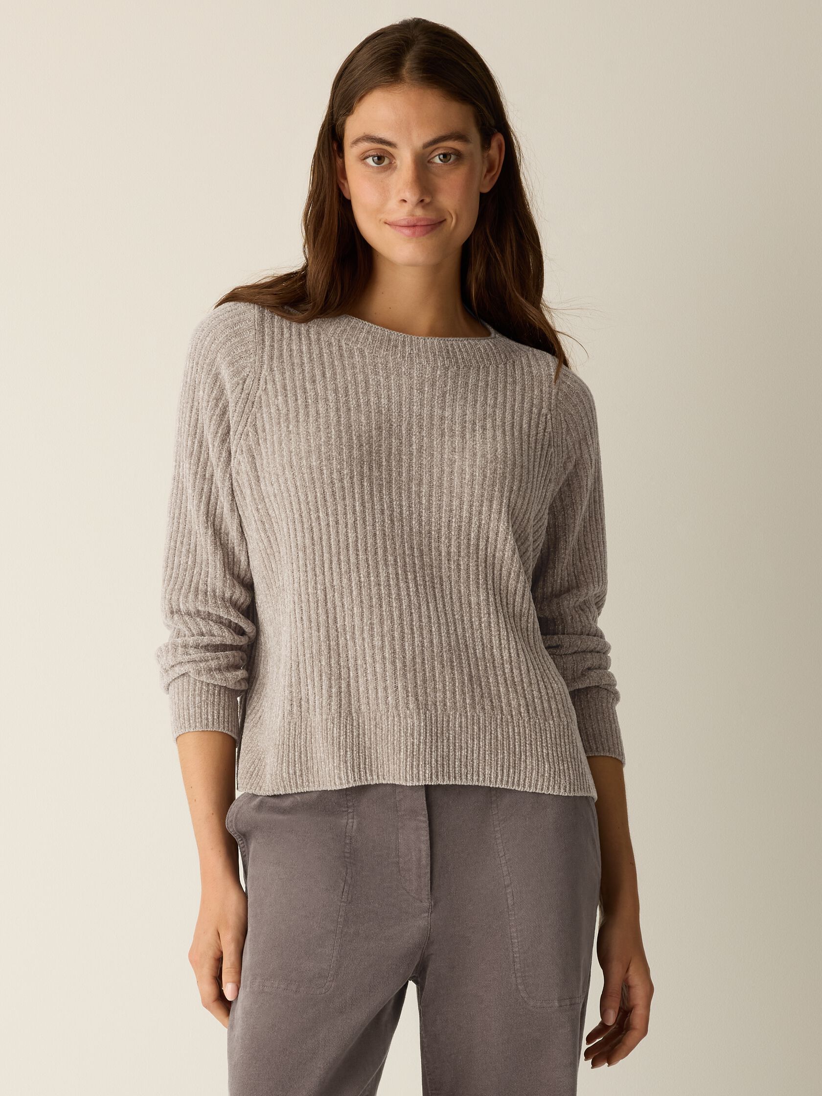 Chenille Blend Crew Neck Top