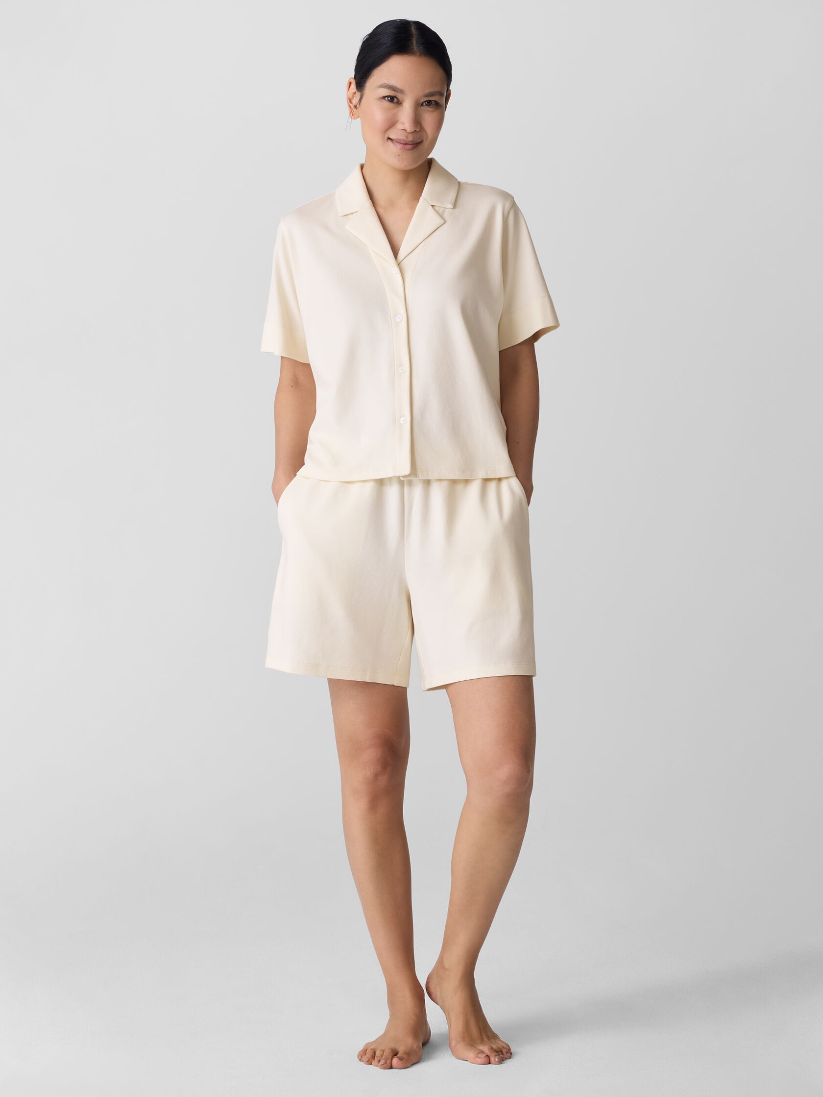 Organic Cotton Interlock Sleep Shorts