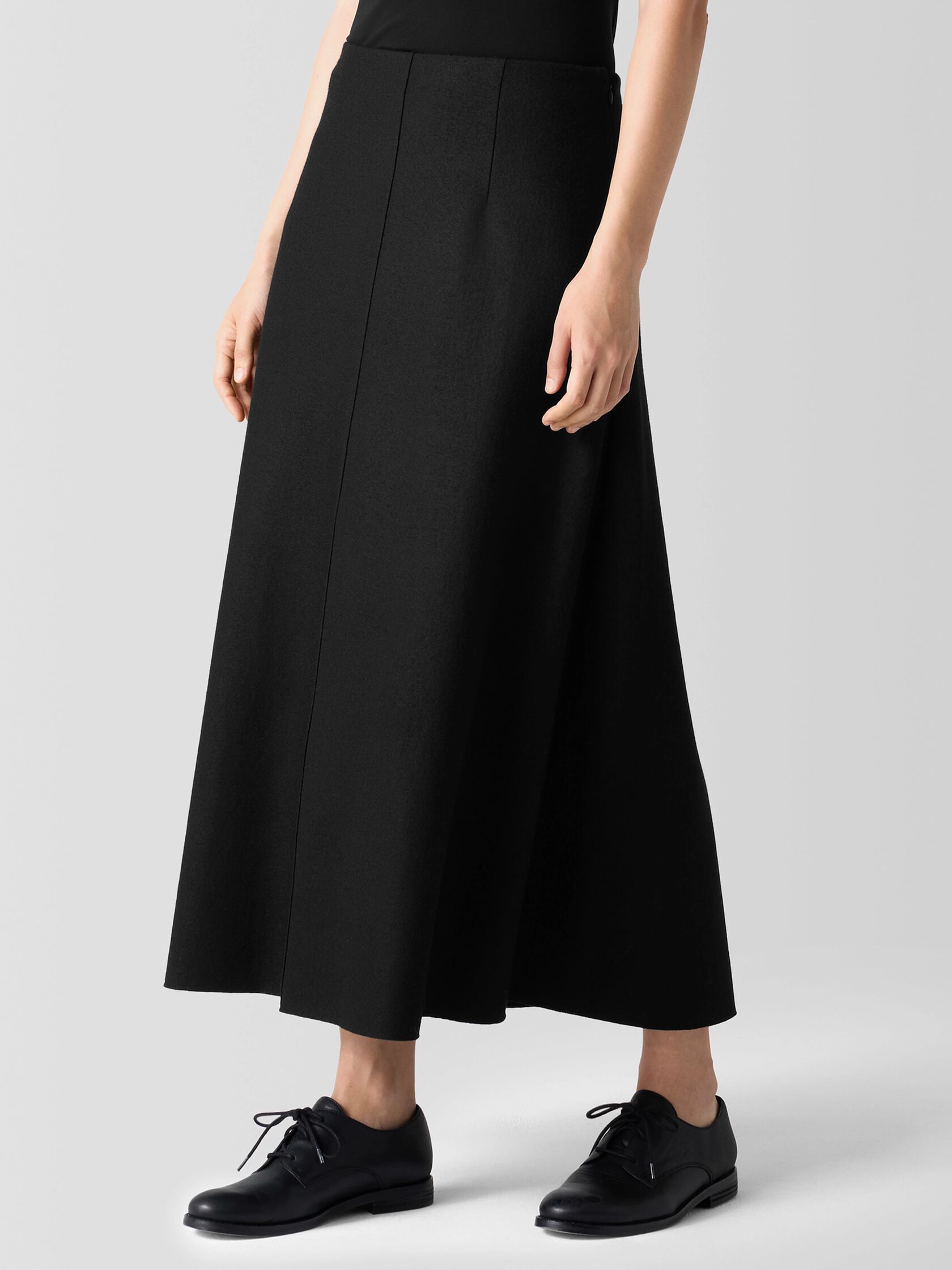 Felted Wool Jersey A-Line Skirt in Regenerative Wool