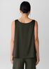 Stretch Silk Charmeuse Scoop Neck Tank