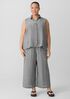 Puckered Organic Linen Sleeveless Shirt