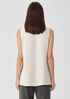 Silk Georgette Crepe Ballet Neck Long Tank