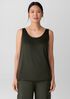 Stretch Silk Charmeuse Scoop Neck Tank