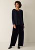 Chenille Blend Jewel Neck Top