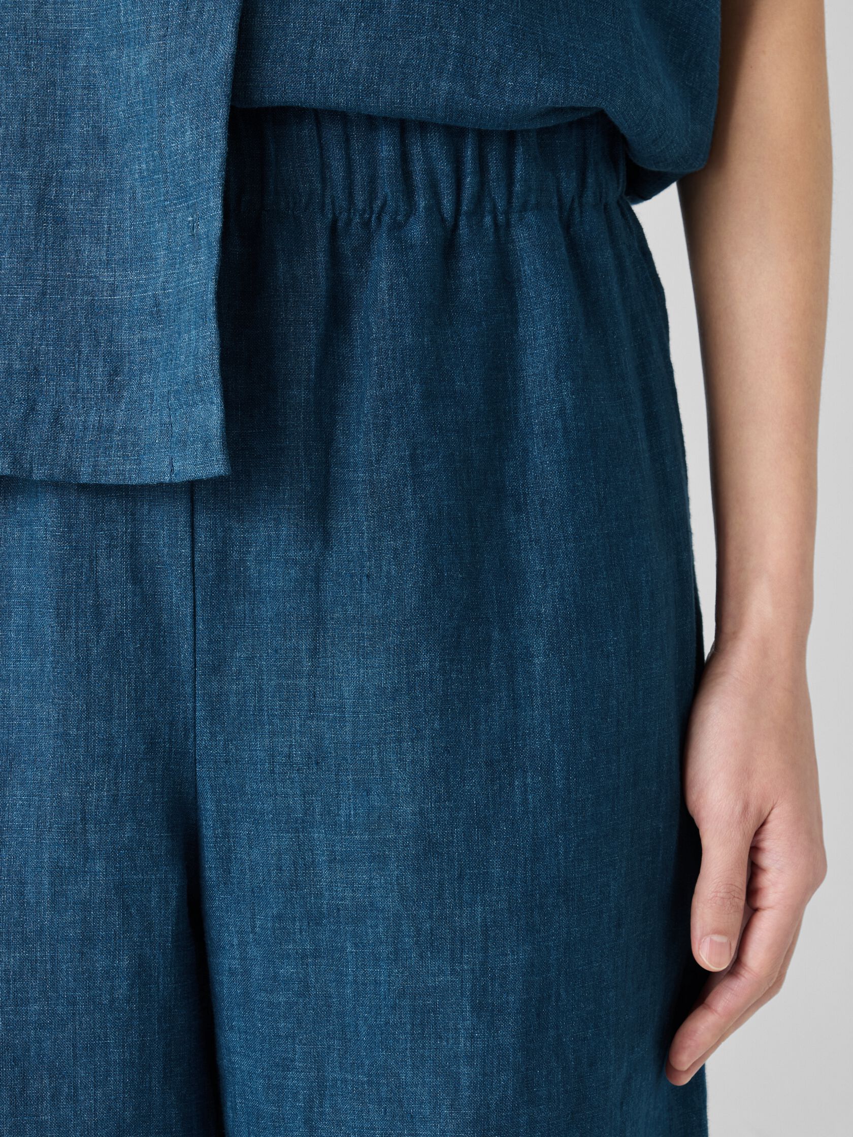 Washed Organic Linen Délavé Wide-Leg Pant