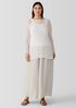 Crinkled Sheer Silk Georgette Bateau Neck Long Top