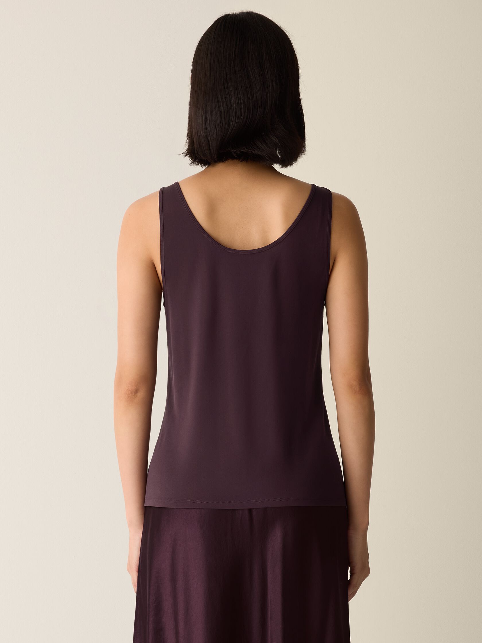 Stretch Silk Jersey Scoop Neck Tank
