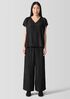 Textured Silk Jacquard Wide-Leg Pant