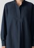 Washed Organic Cotton Poplin Stand Collar Top