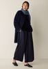 Textured Satin Wide-Leg Pant