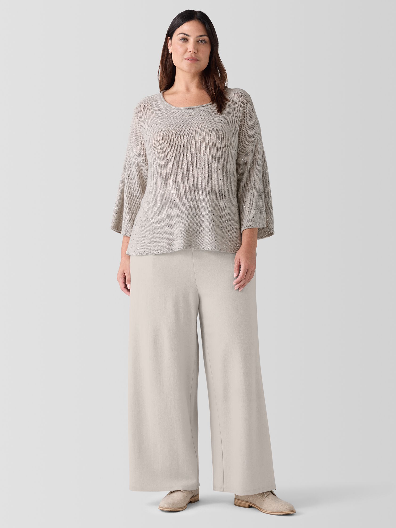 Merino Sequin Jewel Neck Top