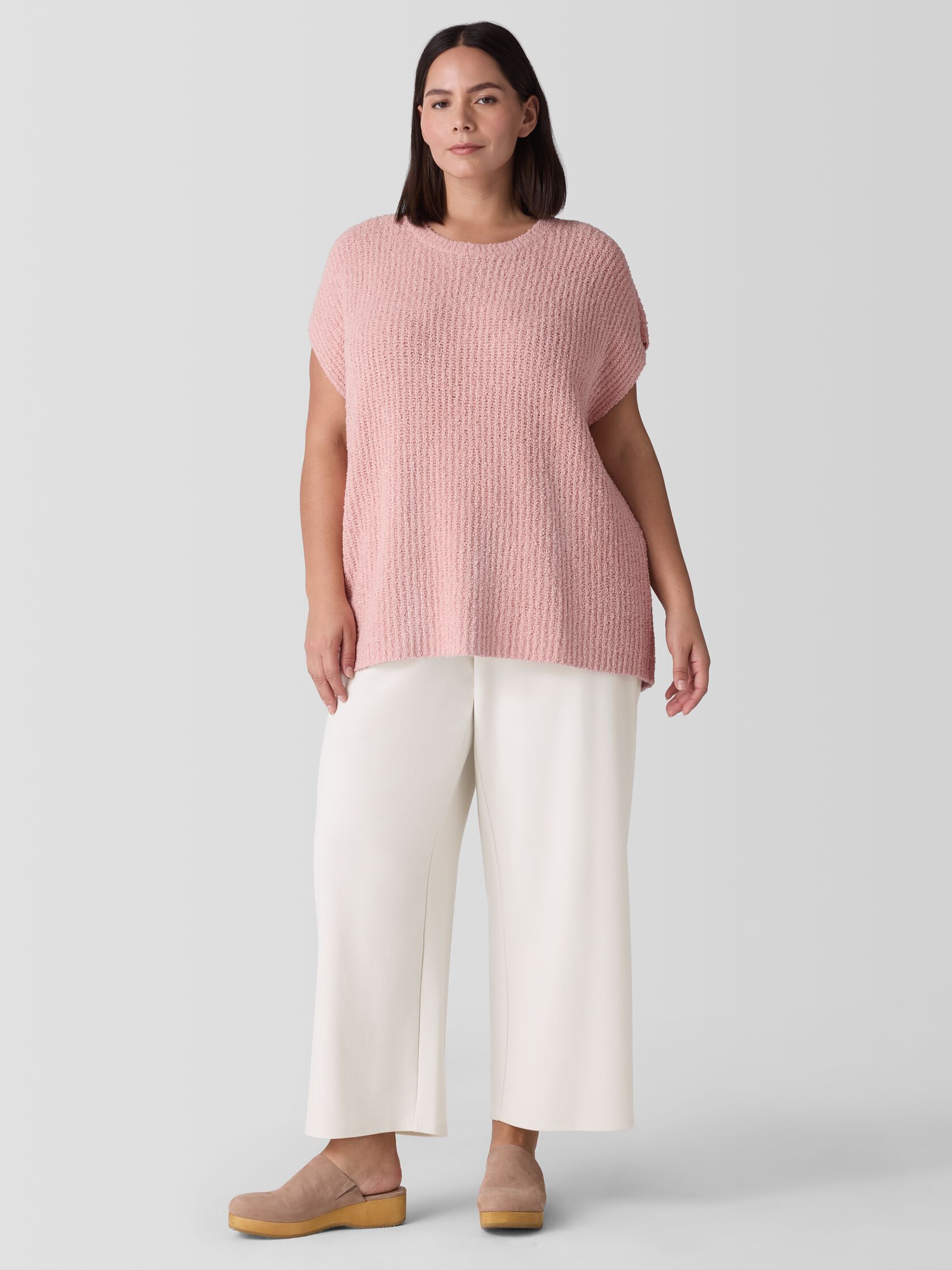 Cotton Fluff Crew Neck Vest