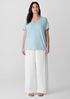 Organic Cotton Slubby Jersey V-Neck Tee