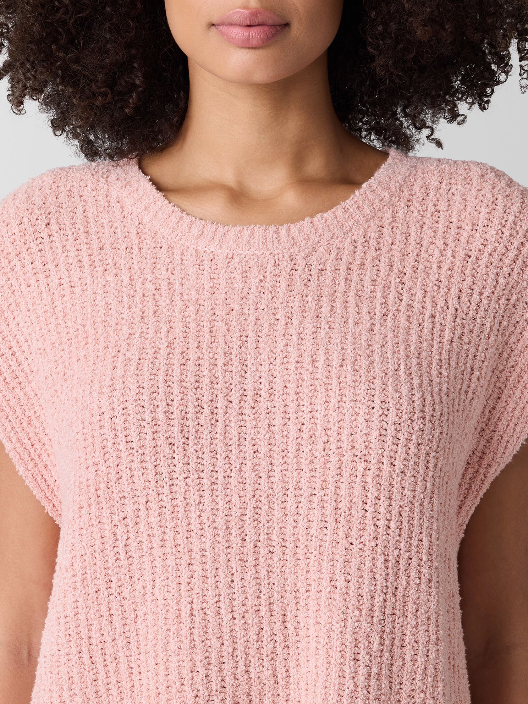 Cotton Fluff Crew Neck Vest