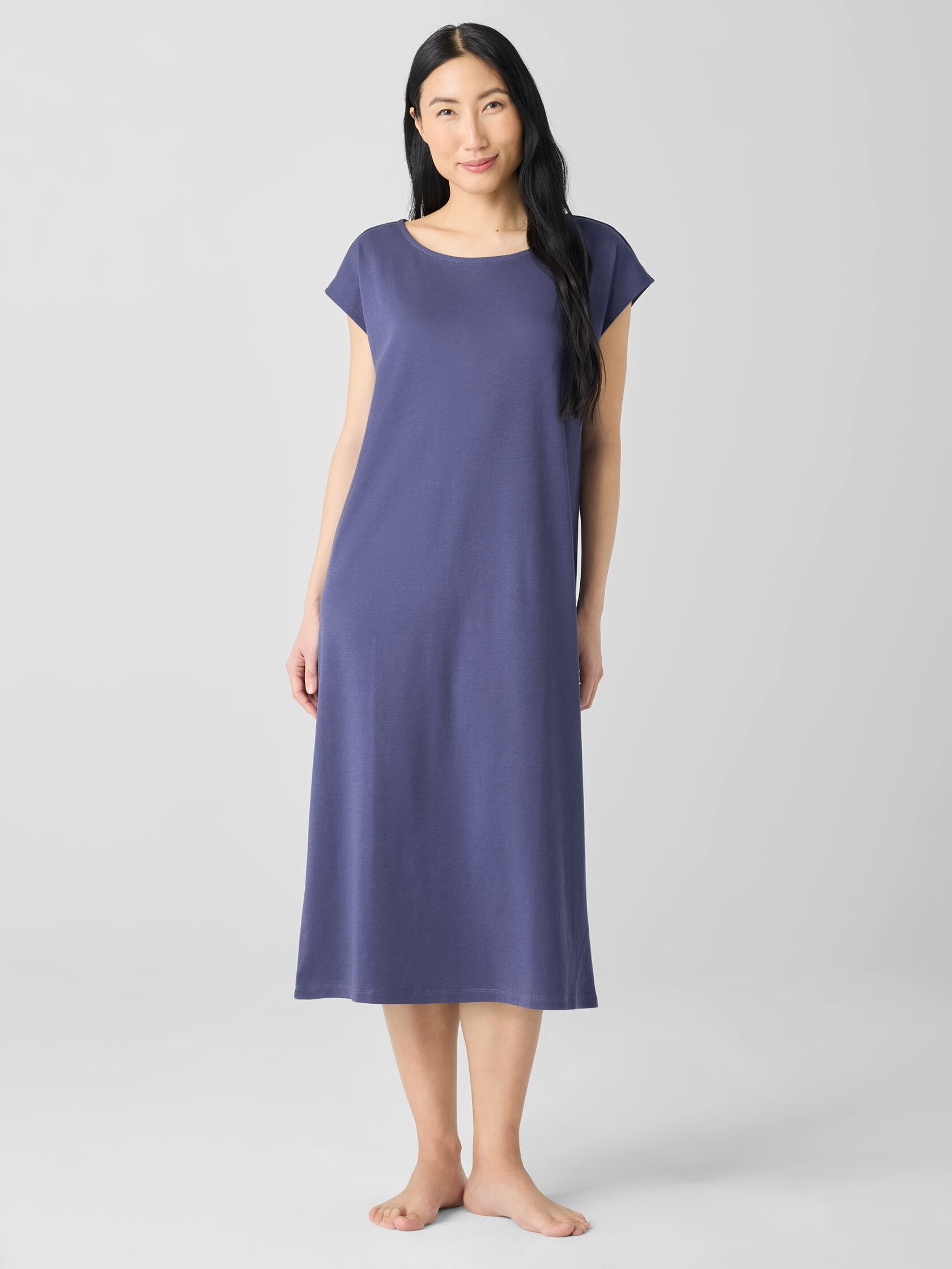 Organic Cotton Interlock Ballet Neck Sleep Dress