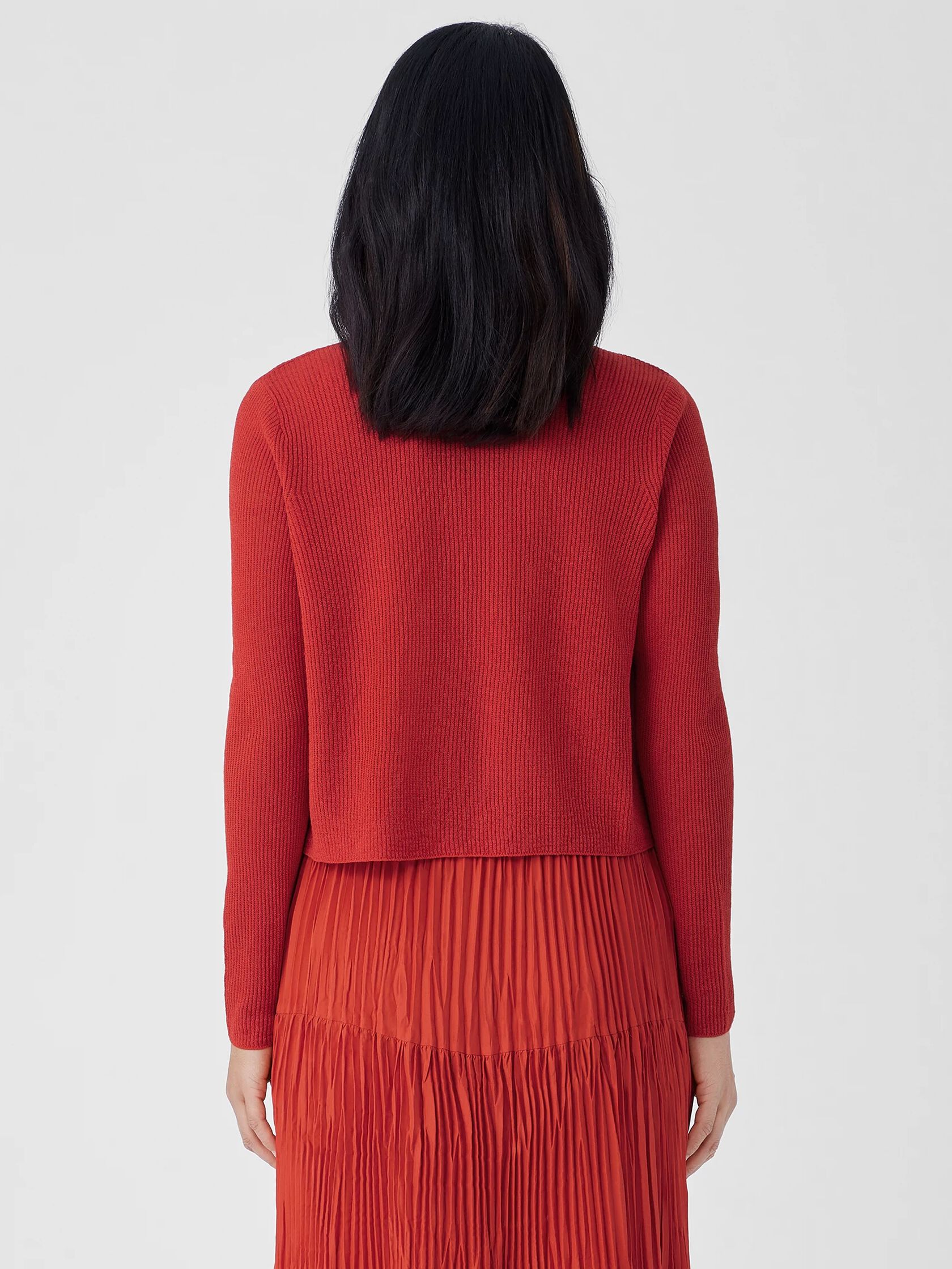 Organic Linen Cotton Airy Tuck Cropped Cardigan